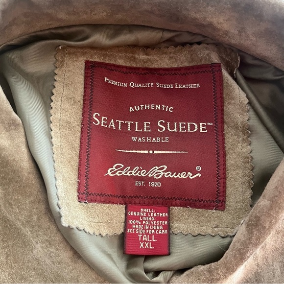 Eddie Bauer Loden Green Women’s Washable Suede Chore Jacket XXL Tall - Picture 4 of 7